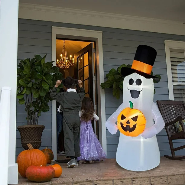 Halloween Blow Up Yard Decorations,6 Ft Inflatable Ghost Holding Pumpkin with LED Light for Hallo... | Walmart (CA)