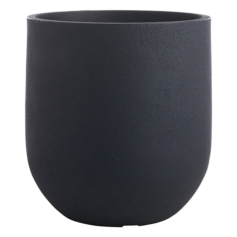 Black Lead Rustic Cask Planter, Medium | At Home