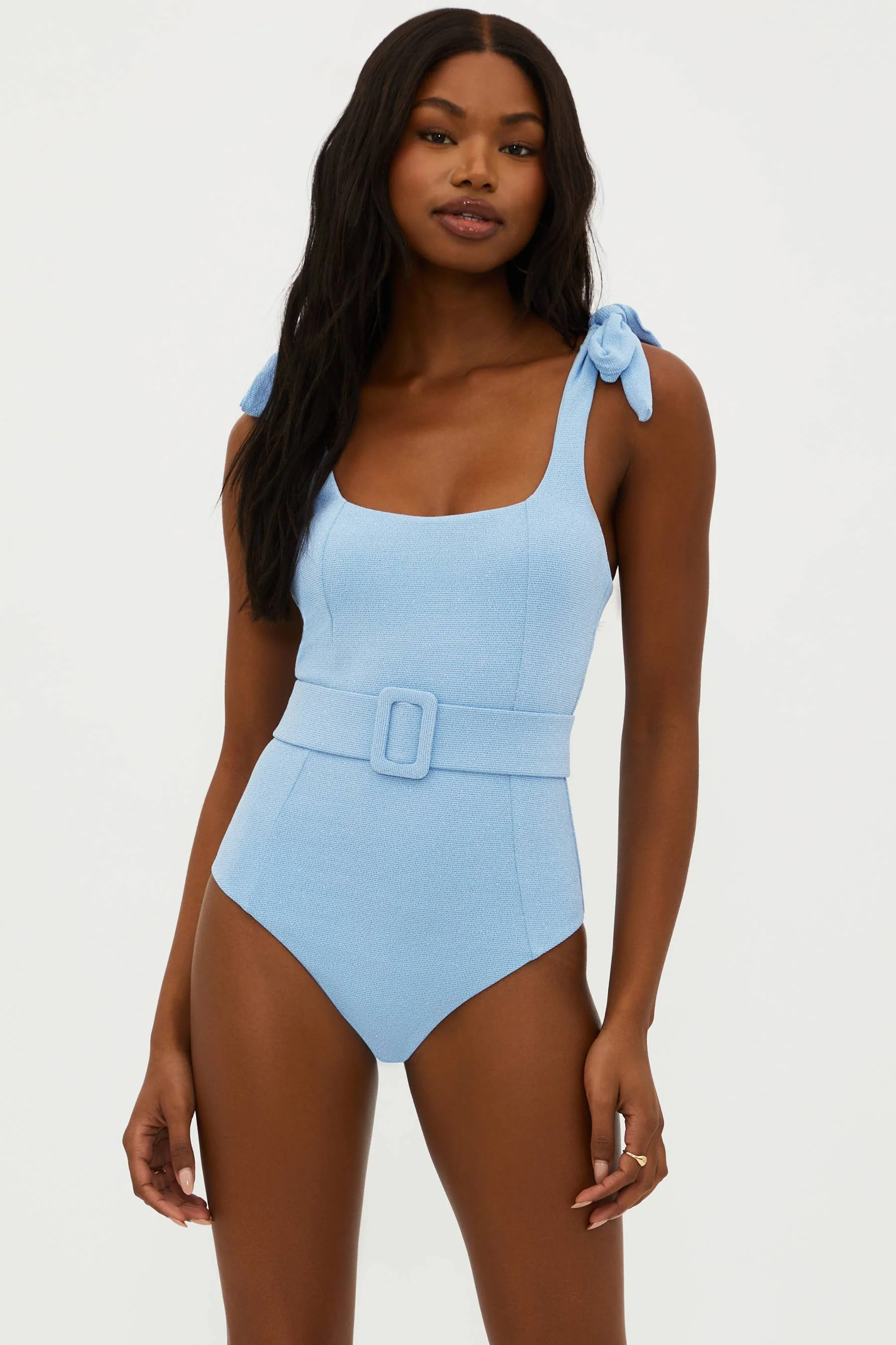 Sydney One Piece Denim Scrunch | One Piece Swimsuit | Beach Riot | Beach Riot