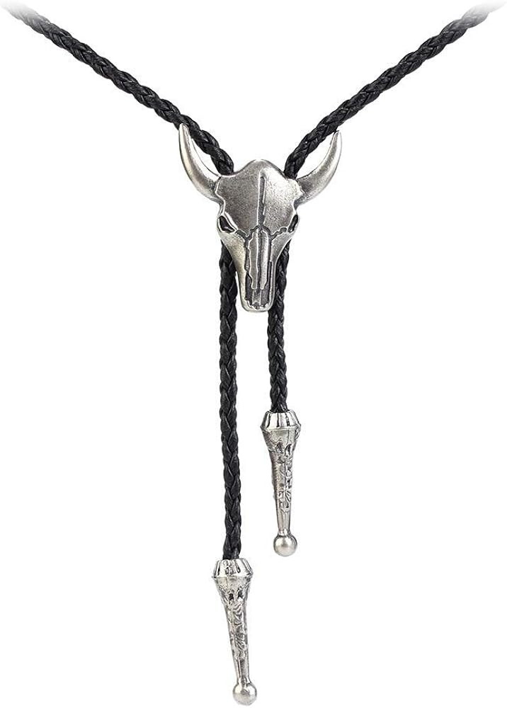 AZORA Western Cowboy Bolo Tie Men Leather Necktie Rope Cord Pendant Necklace Braided Jewelry for ... | Amazon (US)