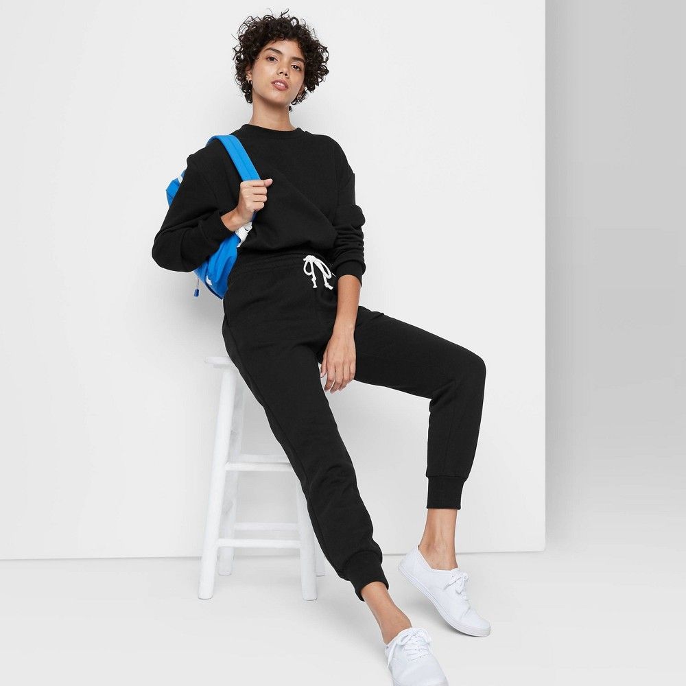 Women's High-Rise Sweatpants - Wild Fable Black L | Target