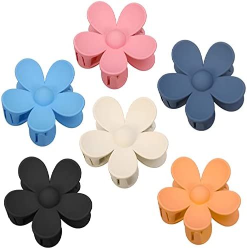 upain 6PCS Flower Hair Clips Big Matte Non Slip Hair Barrettes Cute Acrylic Hair Claw Clips for T... | Amazon (CA)