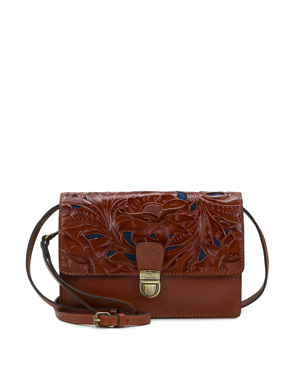 Lanza Crossbody 
         Western Cutout Tooled | Patricia Nash Designs