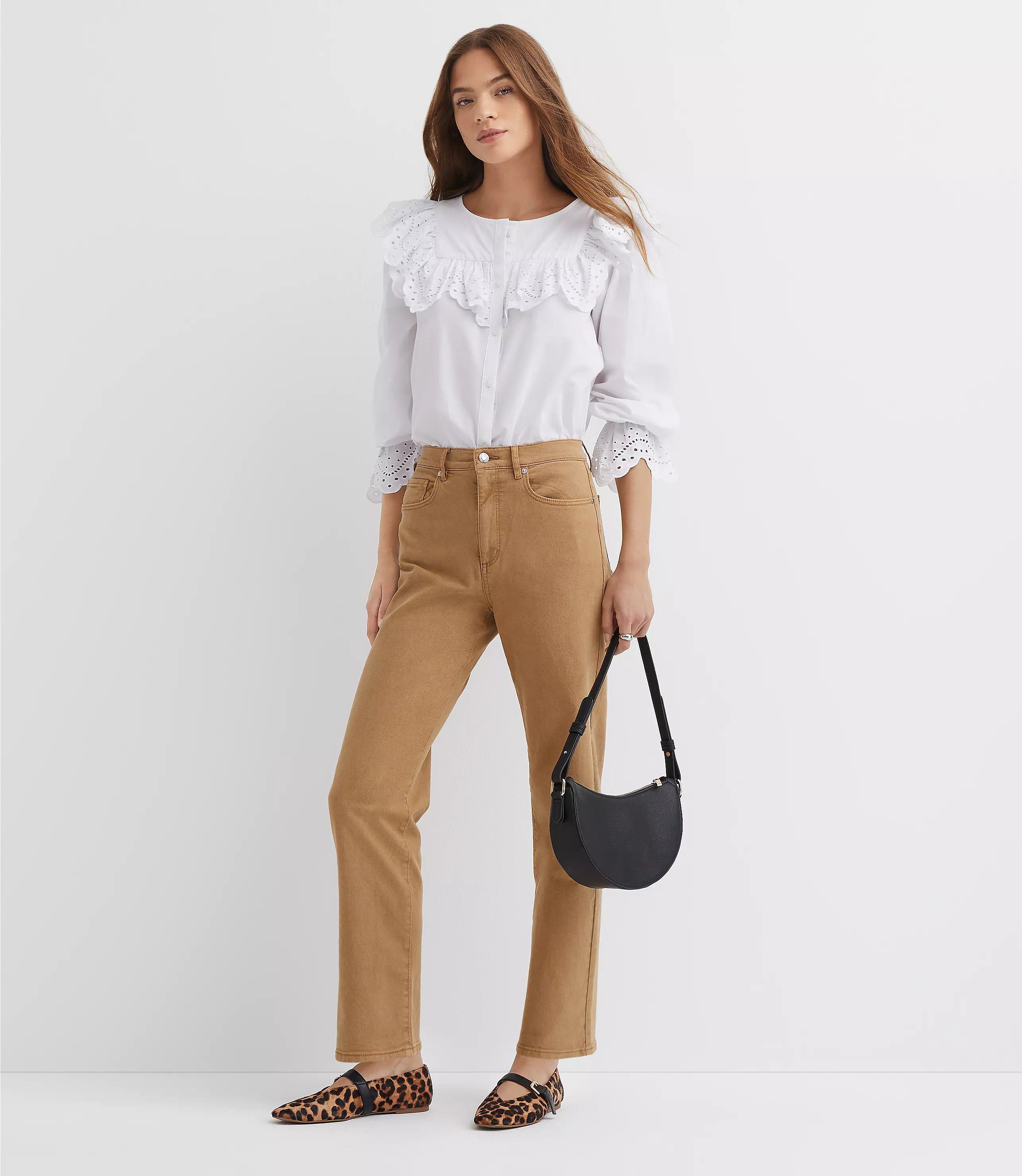 High Rise Straight Jeans in Cashew Tan | LOFT