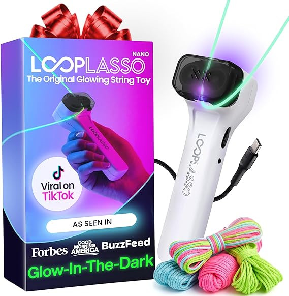 Loop Lasso NANO - The Original Viral TikTok Toy - Glow in the Dark String w/ 100+ Tricks - 3D Gif... | Amazon (US)