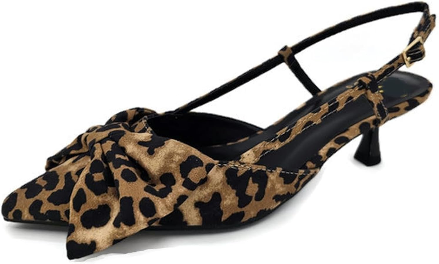 TruFox Women's Slingback Pumps with Bow Pointed Toe Kitten Heel Short Heel Slip On | Amazon (US)