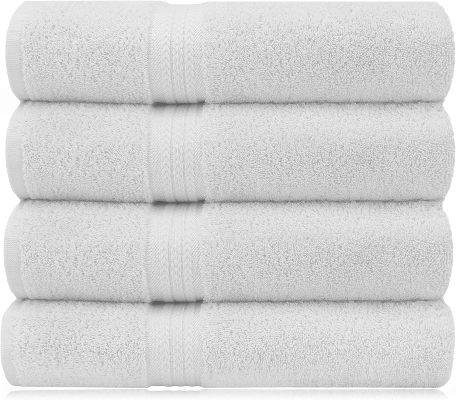 COTTON CRAFT Ultra Soft 4 Pack Oversized Extra Large Bath Towels 30x54 White Weighs 22 Ounces - 1... | Amazon (US)