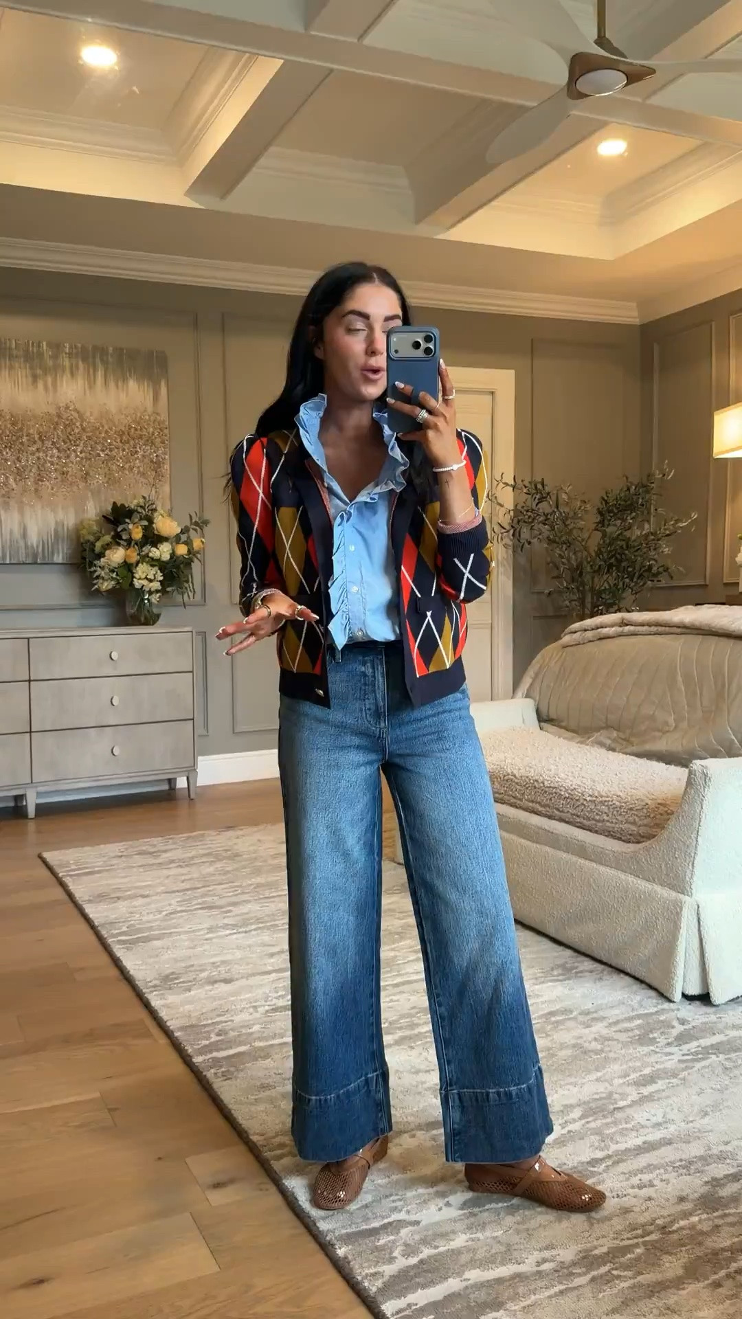 This whole outfit is stunning

Walmart finds, fall outfits, denim, cardigan, fall fashion haul, Katy roach, livingmybeststyle