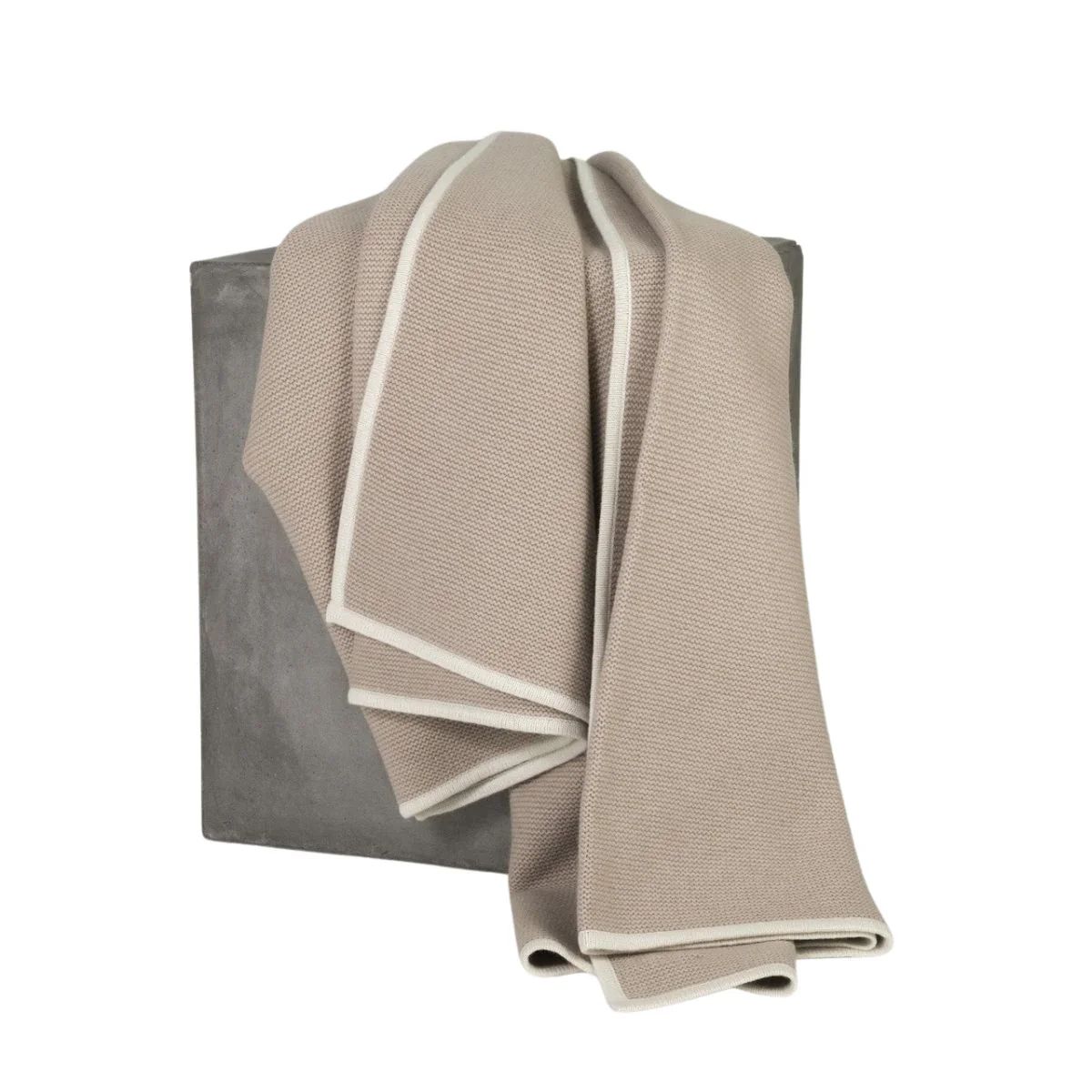 Soft Tan and Cream Purl Knit Cashmere Throw
 – Paloma and Co. | Paloma & Co.