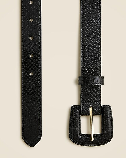 Wide belt in embossed Italian leather | J. Crew US