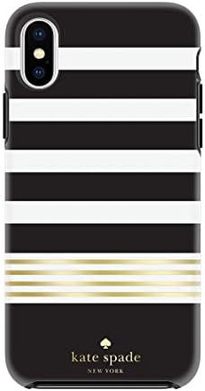 kate spade new york Black/White/Gold Stripe 2 Case for iPhone X/XS - Defensive Hardshell | Amazon (US)