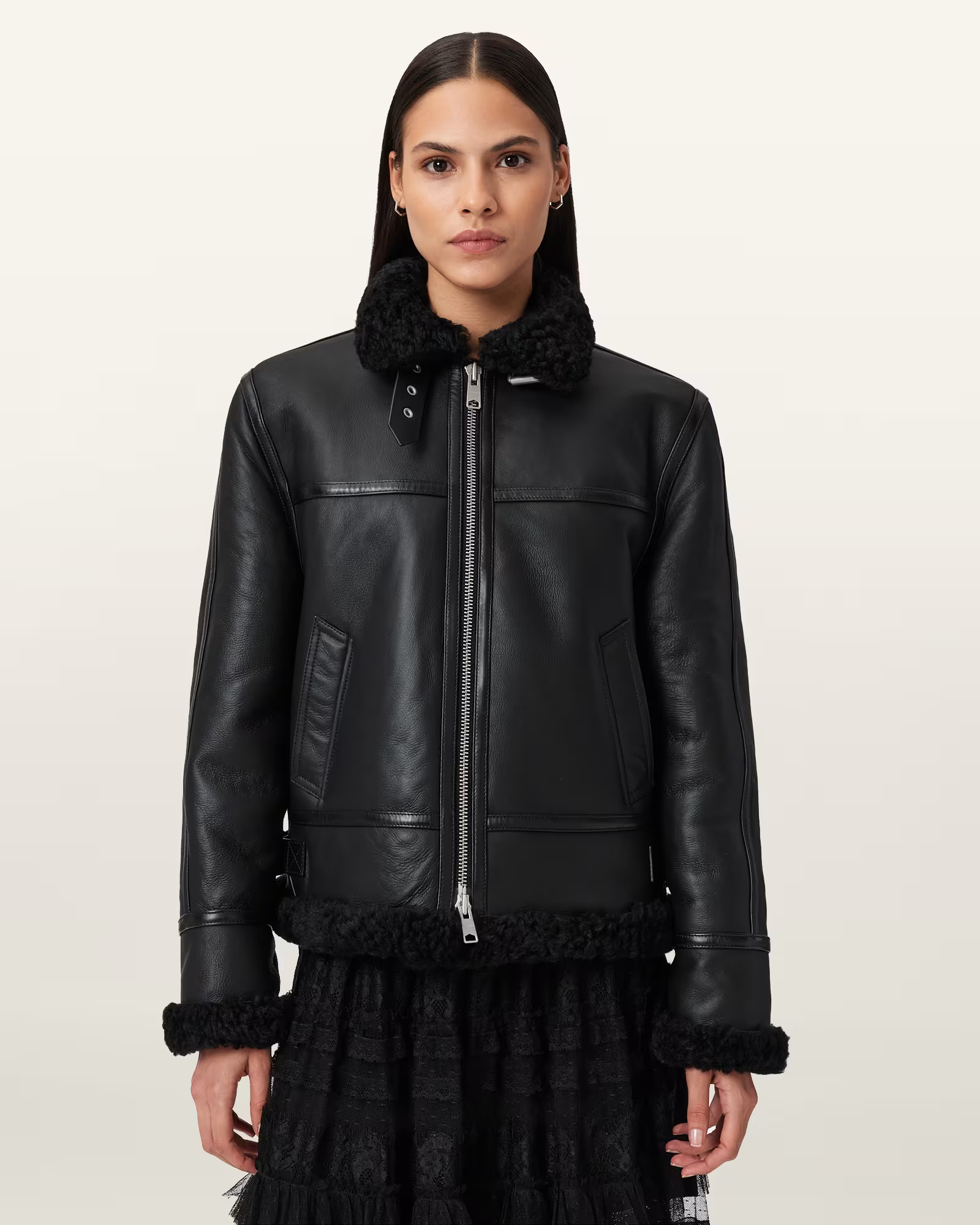 AllSaints Lorel Shearling Flying Jacket | AllSaints US