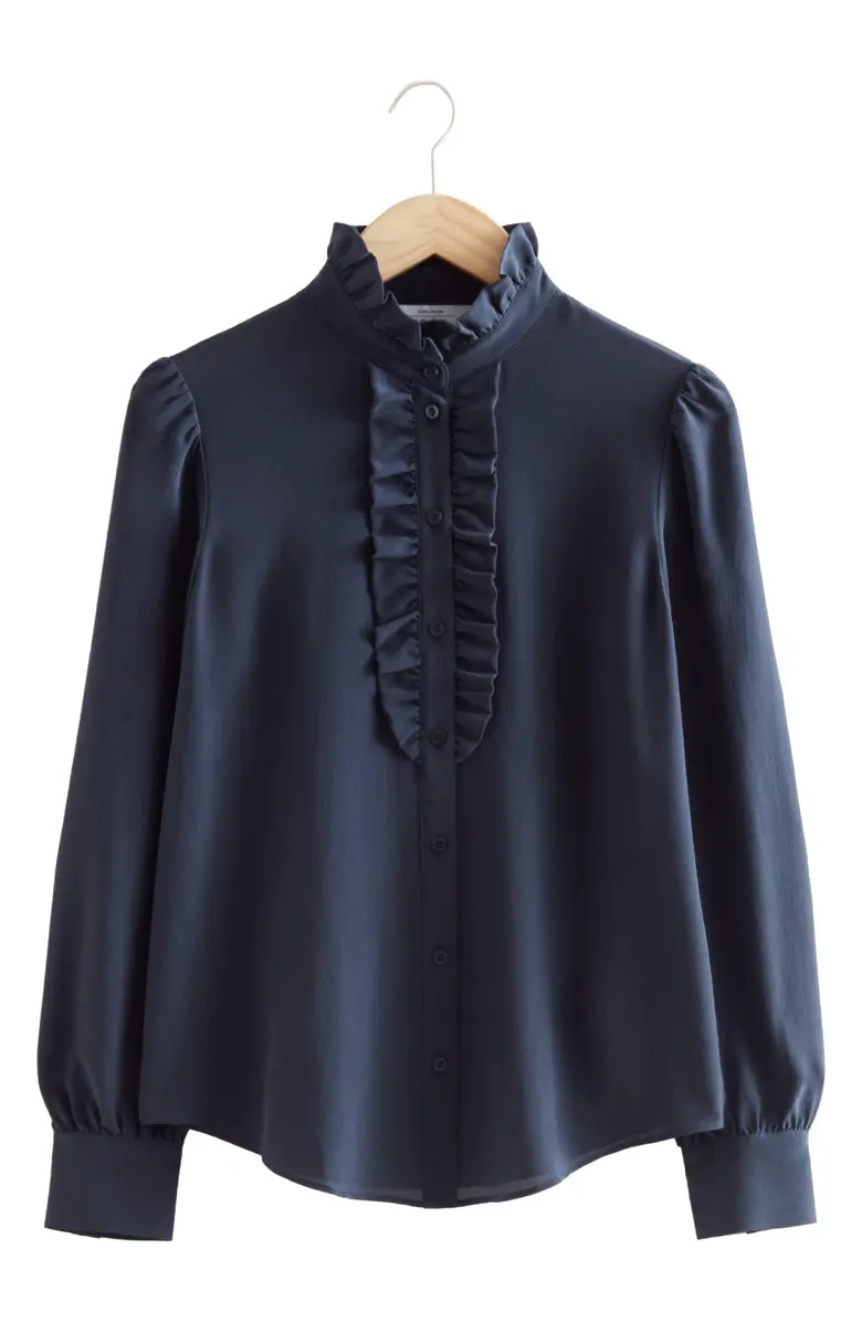 & Other Stories Puff Sleeve Silk Blouse | Nordstrom | Nordstrom