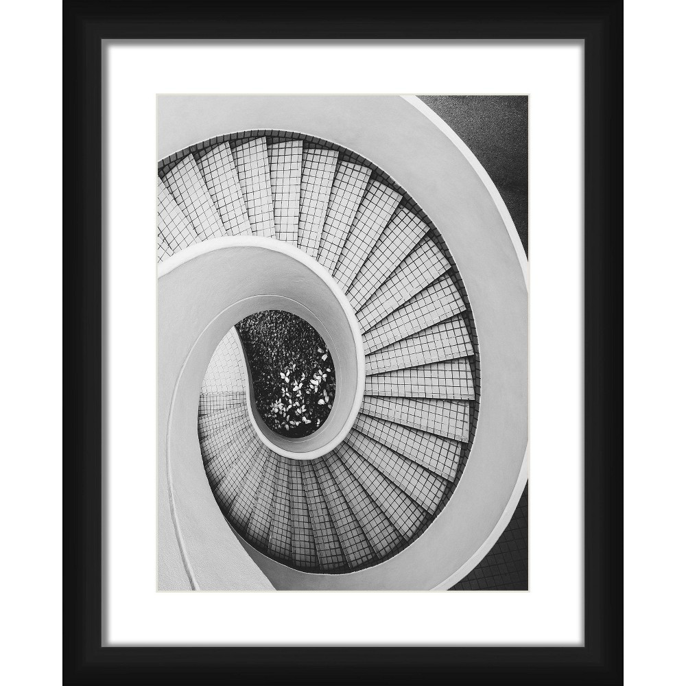 18"" x 22"" Matted to 2"" Caracol Stairs Picture Framed Black - PTM Images | Target