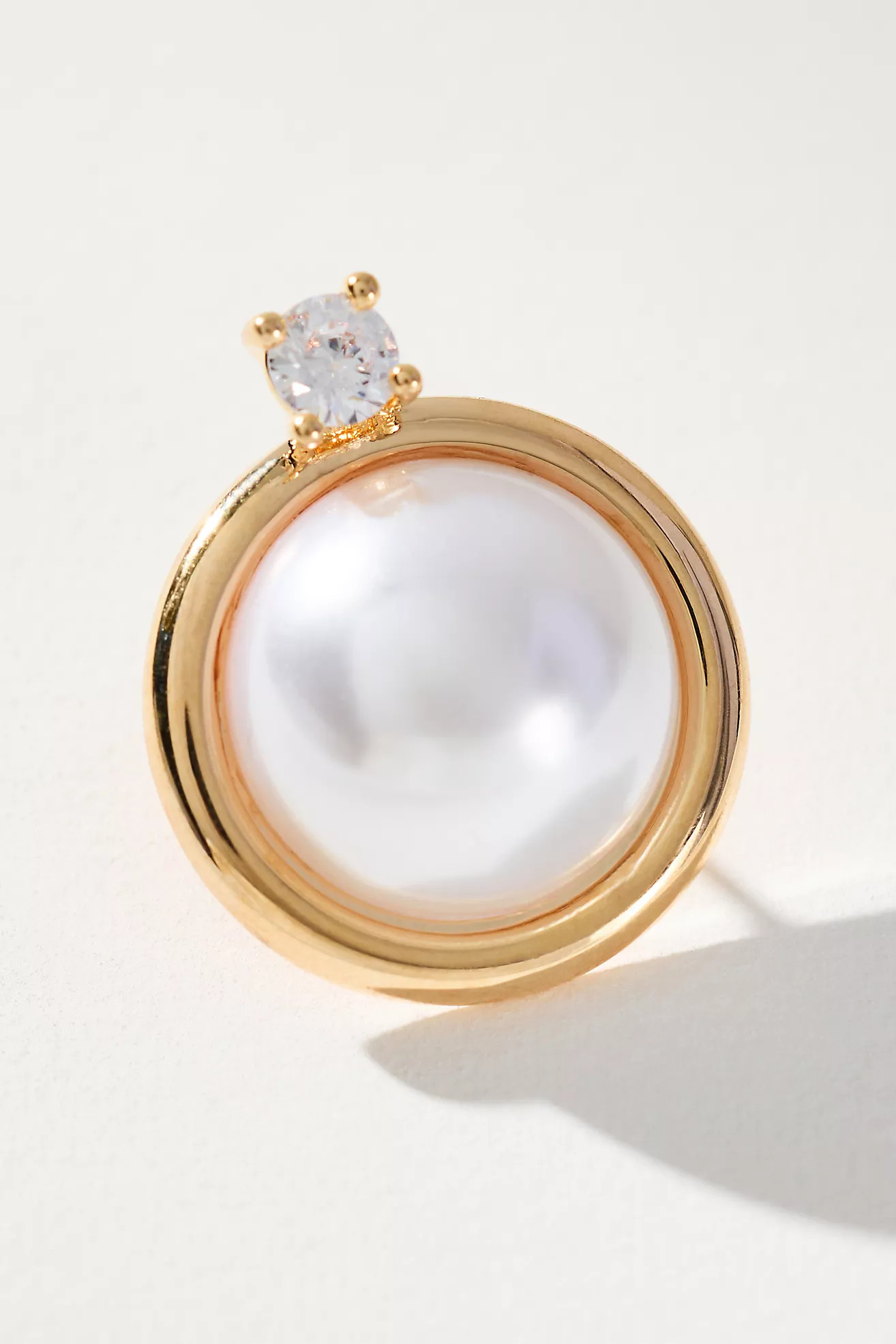 Crystal Ring Pearl Post Earrings | Anthropologie (US)