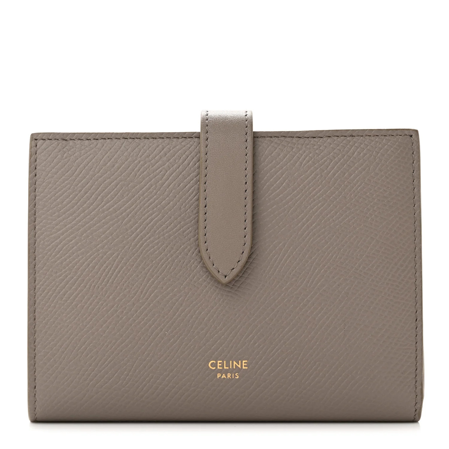 CELINE Grained Calfskin Medium Multifunction Strap Wallet Pebble | FASHIONPHILE (US)