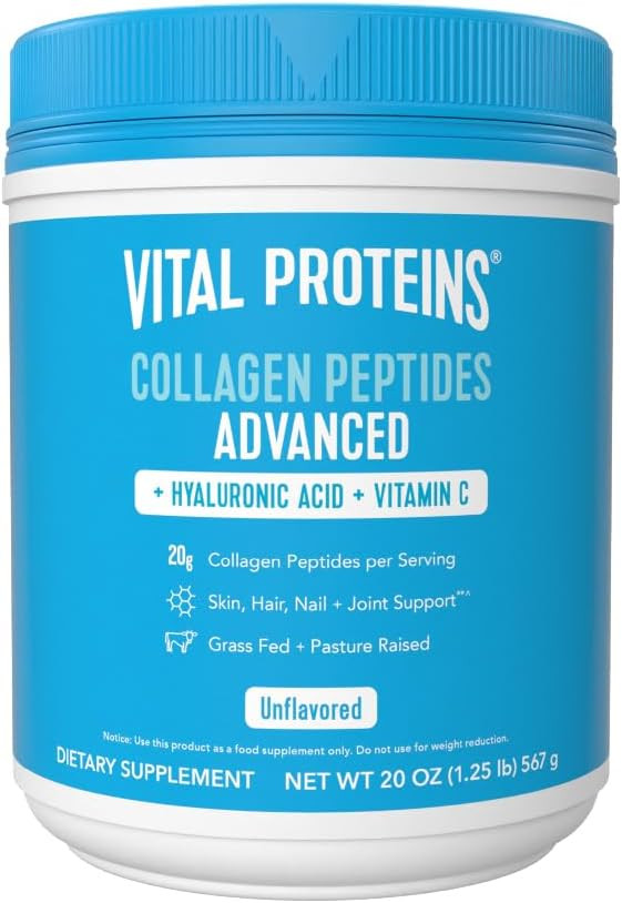 Vital Proteins Collagen Peptides Powder with Hyaluronic Acid and Vitamin C, Unflavored, 20 oz | Amazon (US)