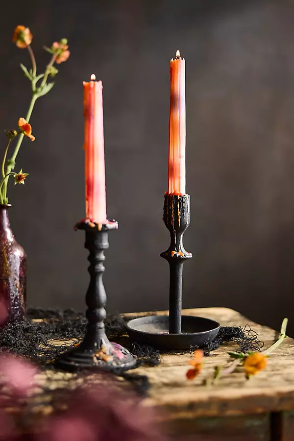 Spooky Drip Taper Candles, Set of 2 | Anthropologie (US)