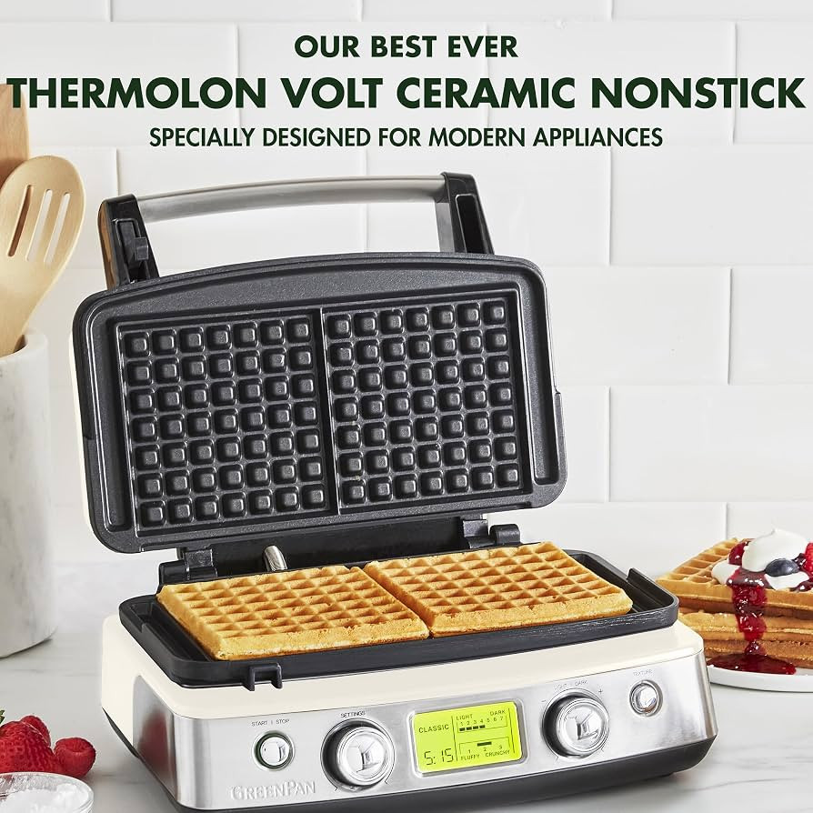 GreenPan Elite 2-Square Belgian & Classic Waffle Iron, Healthy Ceramic Nonstick Aluminum Dishwash... | Amazon (US)