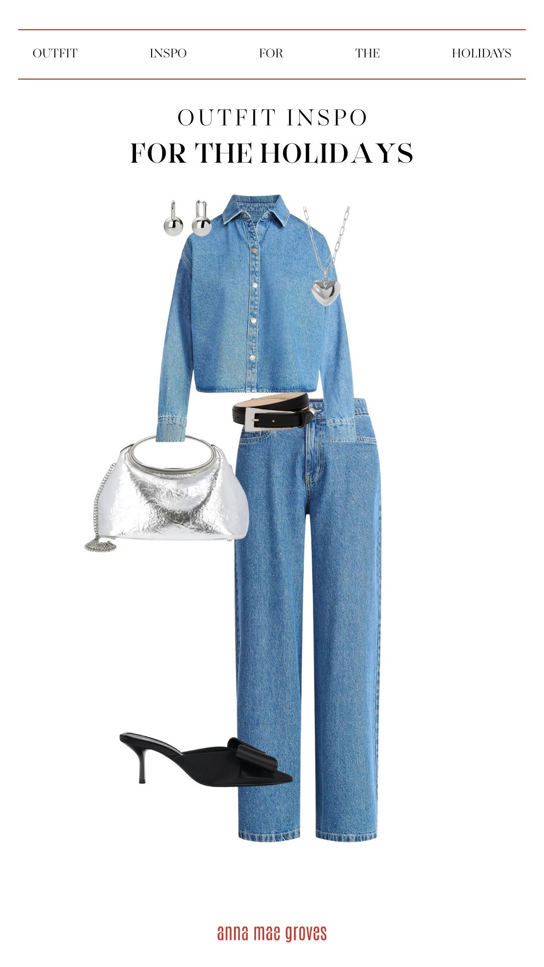 Outfit inspo for the holidays! Whether it’s a white elephant, cocktails with the girls or a family get together! I love this denim set from Walmart! It has the cutest rhinestones on it! 

#LTKFindsUnder50 #LTKootd #LTKHoliday