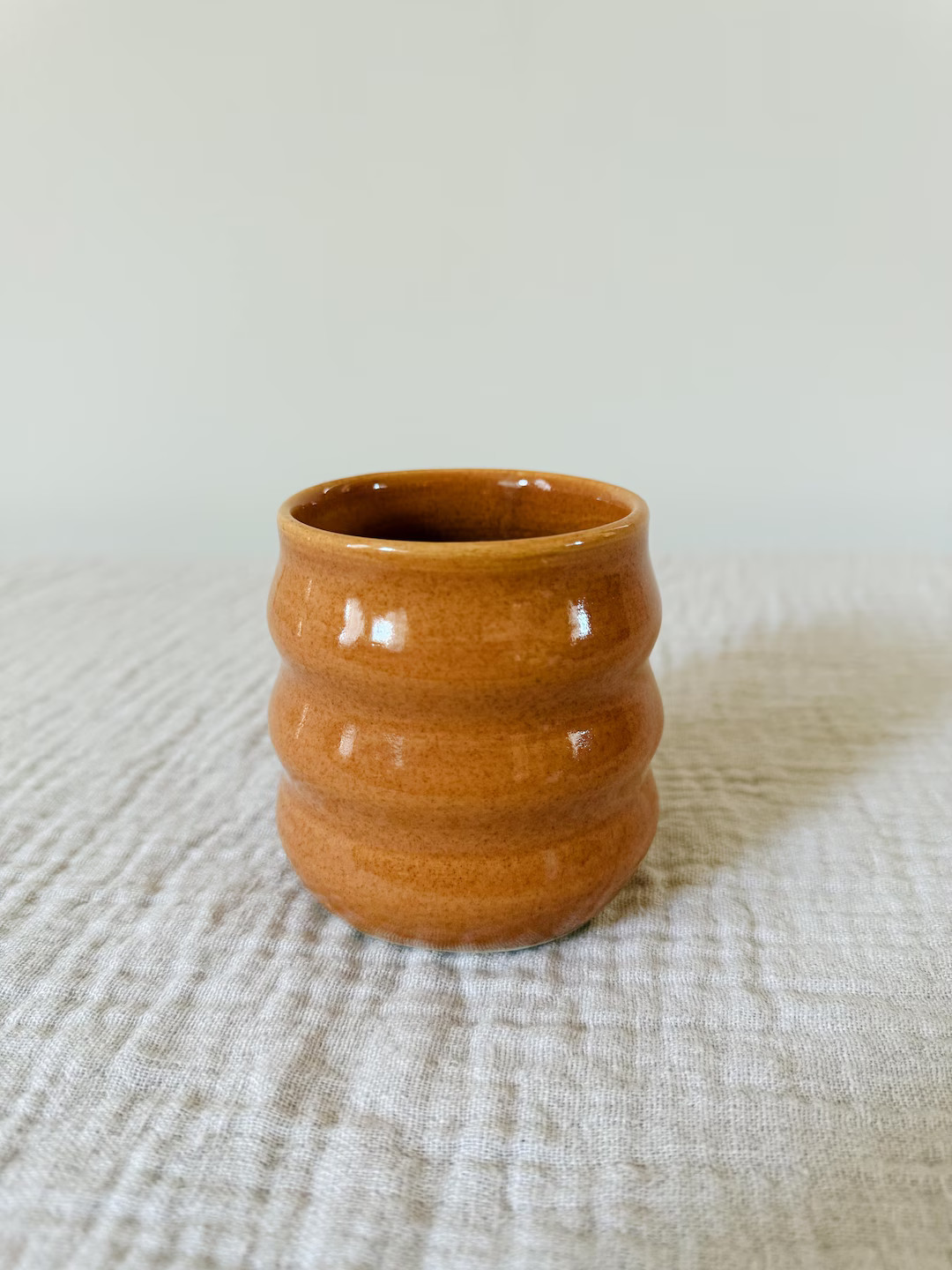Handmade Ceramic Curvy Cup – Rust Orange Pottery Tumbler - Etsy | Etsy (US)