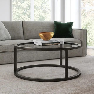 Silver Orchid Stossel Round Metal Coffee Table - On Sale - Overstock - 29630384 | Bed Bath & Beyond