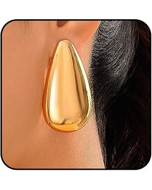 Chunky Gold Statement Dangle Earrings for Women Big Silver Geometric Drop Earrings Fashion Punk D... | Amazon (US)