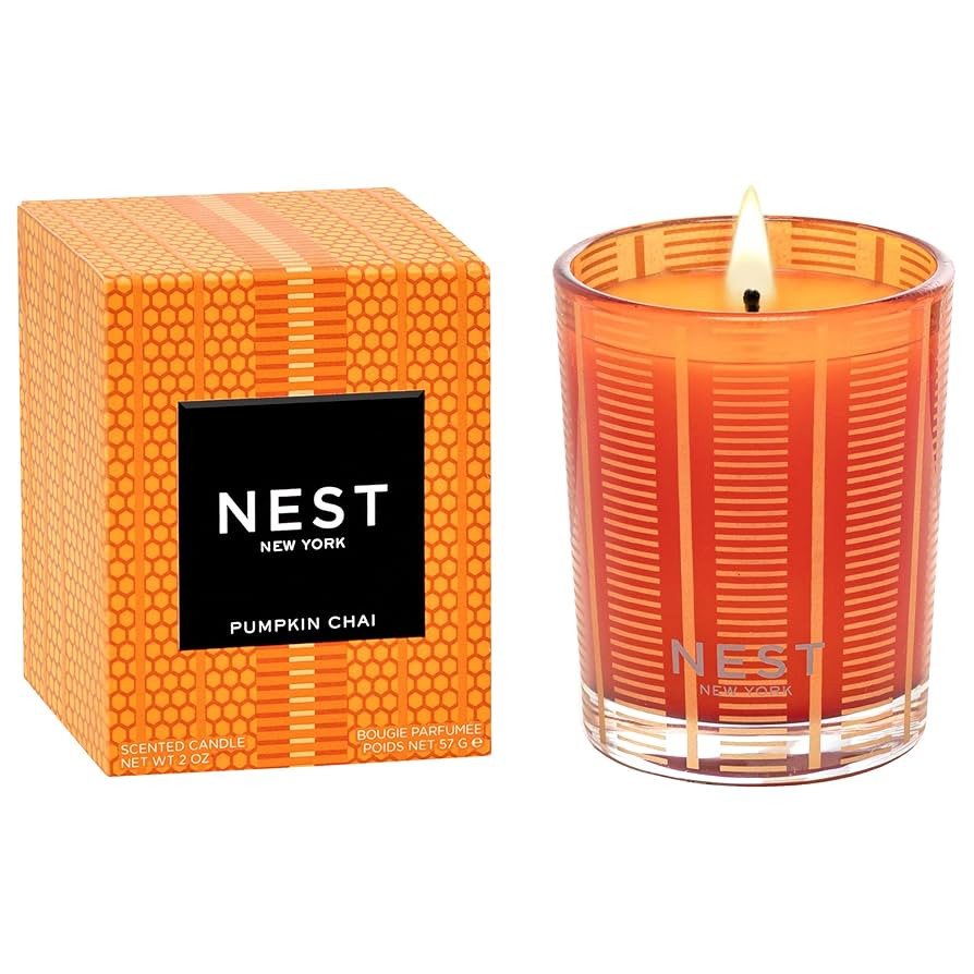 NEST New York Scented Votive Candle, Pumpkin Chai - 2 oz - Up to 28-Hour Burn Time - Reusable Gla... | Amazon (US)