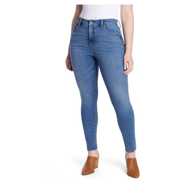 Time and Tru Women's High Rise Curvy Jeans, 29" Inseam for Regular, Sizes 4-22 - Walmart.com | Walmart (US)