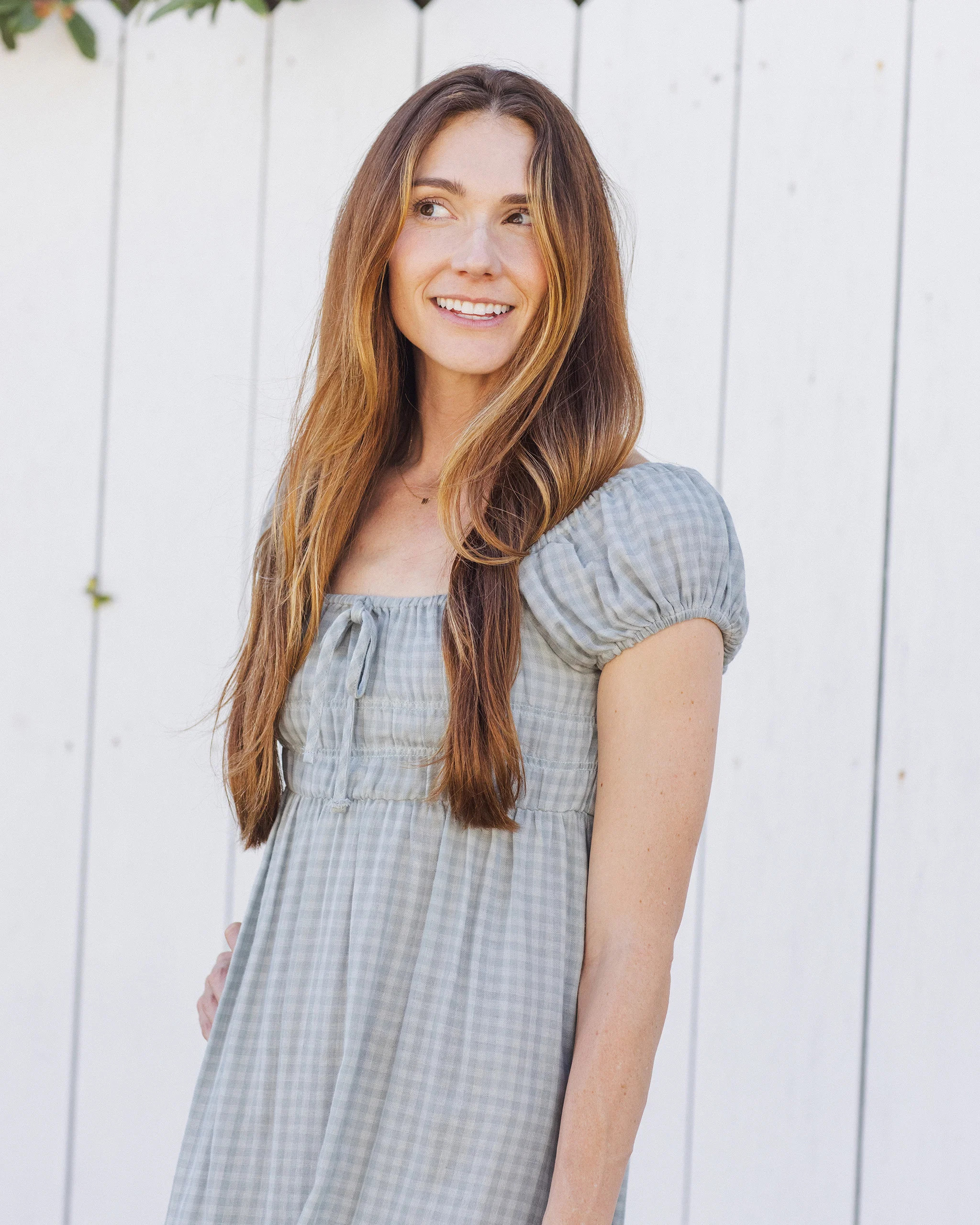 Women's Joya Dress Green Gingham | Rylee + Cru