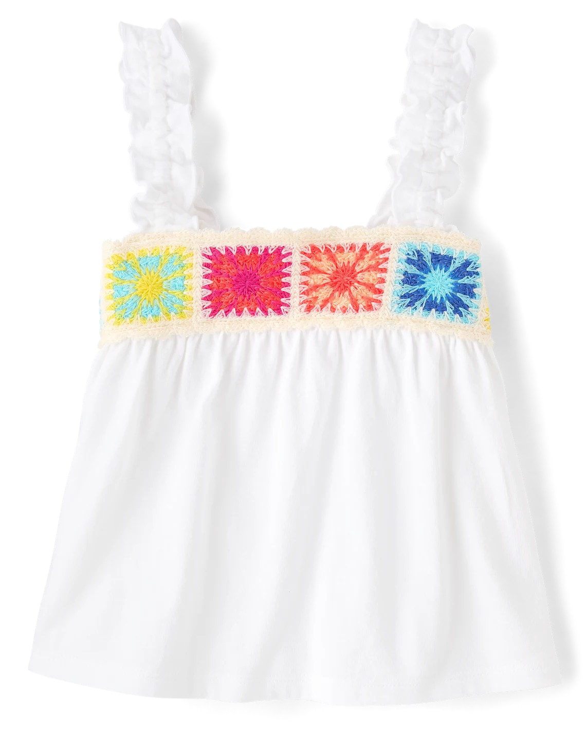 Toddler Girls Crochet Ruffle Tank Top - white | The Children's Place