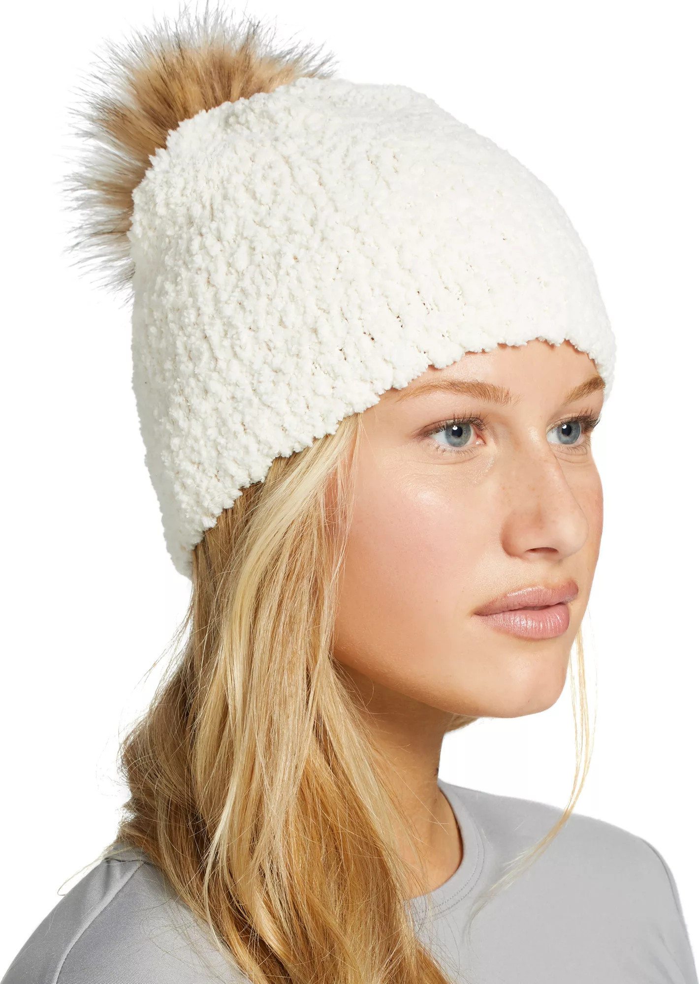 Northeast Outfitters Women's Cozy Cabin Popcorn Pom Hat, Cream | Dick's Sporting Goods