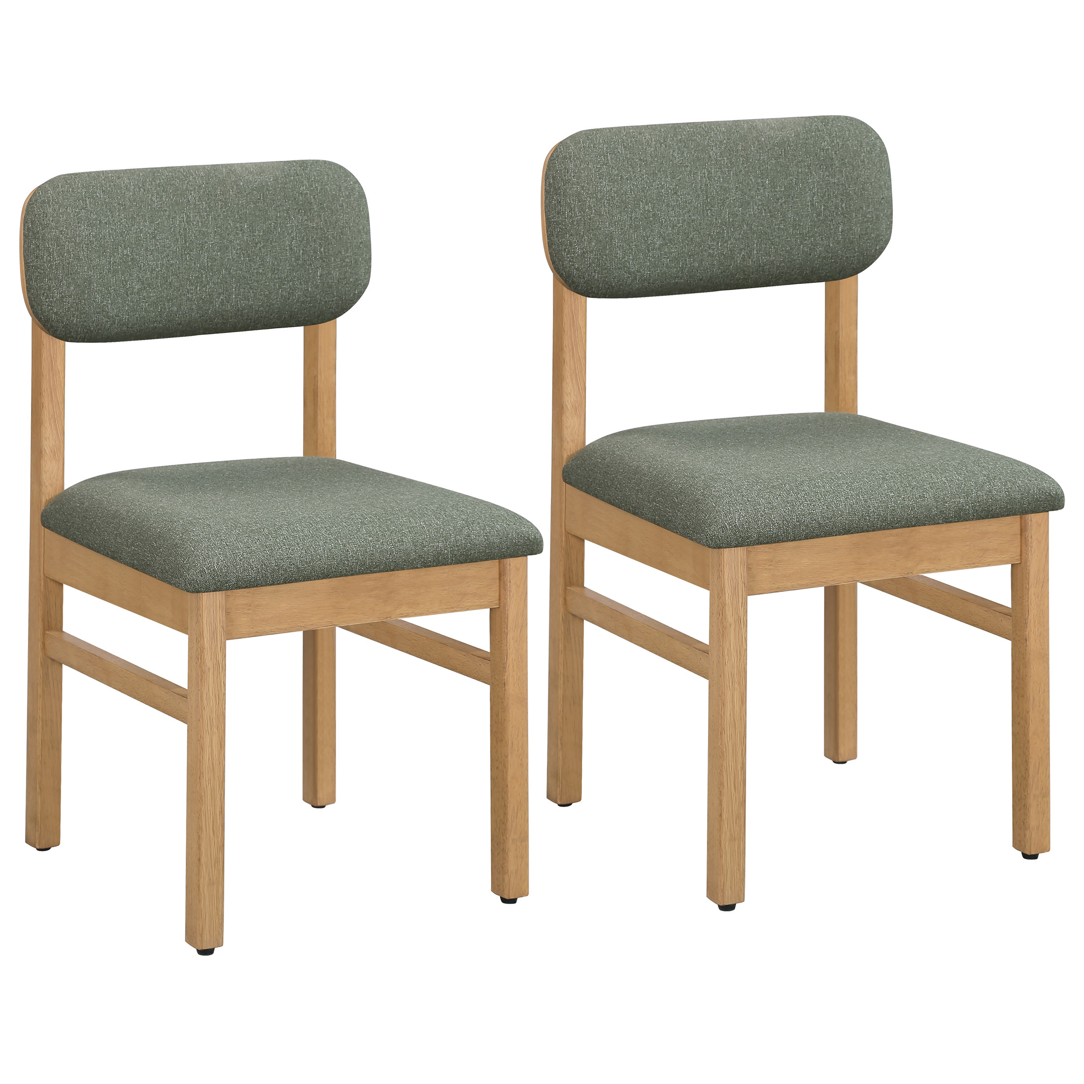 Better Homes & Gardens Juliet Dining Chairs 2 Pack, Light Honey Finish and Olive Green Seat and B... | Walmart (US)