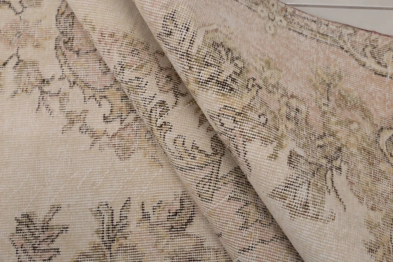 Rug With Plants, Bohemian Rug, Authentic Rug, Oushak Wool Rug, Turkish Rug, Living Room Rug, Past... | Etsy (US)