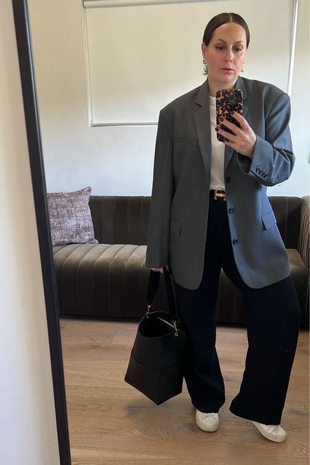 One of my most worn outfits when I want to feel smart casual and comfortable, 
In the blazer I have the size M/L
In the pants I wear a US size 14.
Blazers, minimal style, minimal outfit, neutrals

#LTKstyletip #LTKmidsize #LTKworkwear
