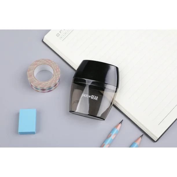 Pen+Gear 2-in-1 Plastic Sharpener, Black - Walmart.com | Walmart (US)