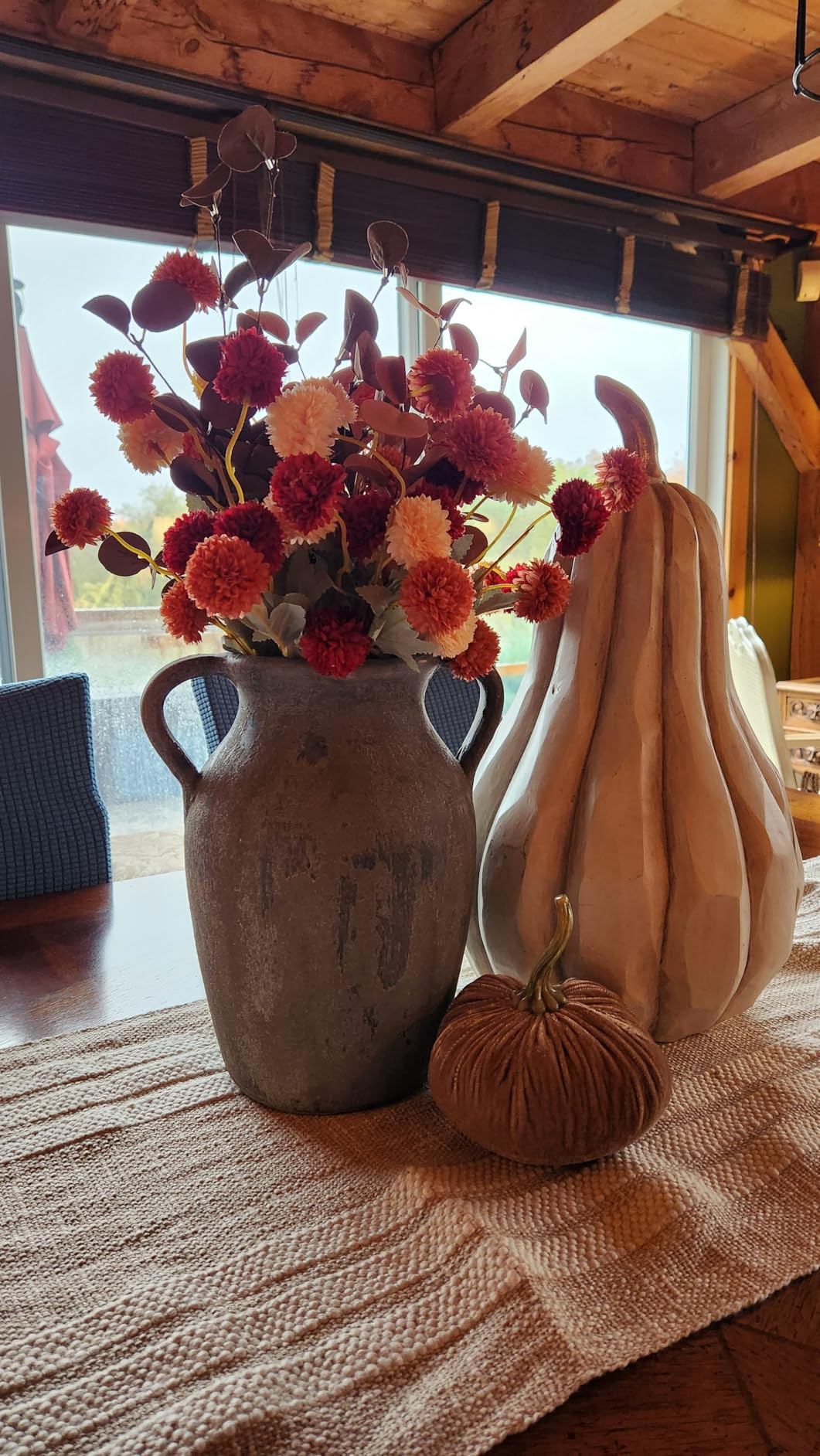 Faux Dusty Blue Flowers, Blue and White Floral Stems for Centerpieces, Fake Mums Artificial Flowe... | Amazon (US)