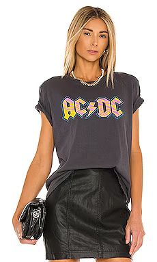 Junk Food AC/DC Neon Zebra Vintage Tee in Meteorite & Pigment from Revolve.com | Revolve Clothing (Global)