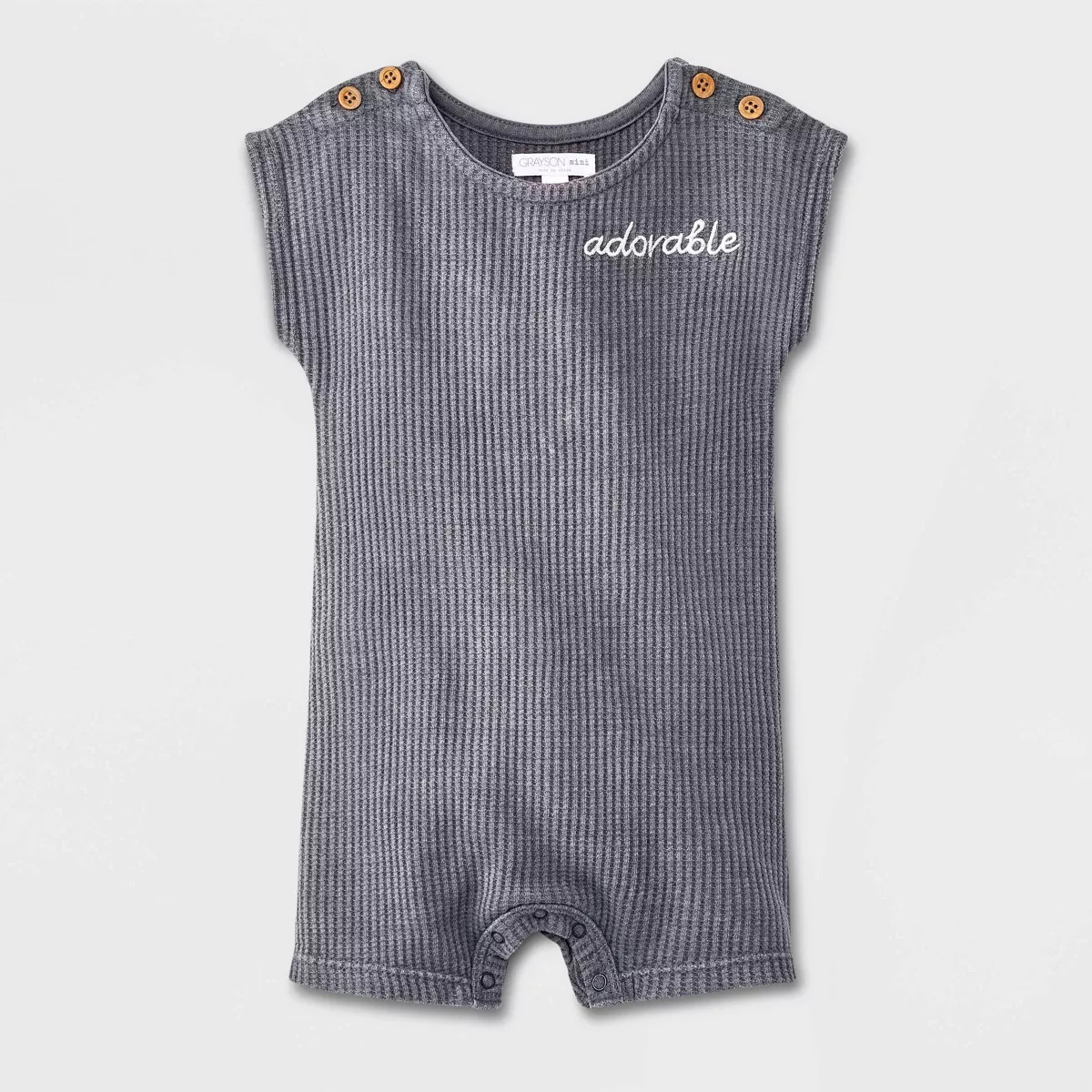 Grayson Mini Baby Boys' Hit Graphic Romper - Gray | Target