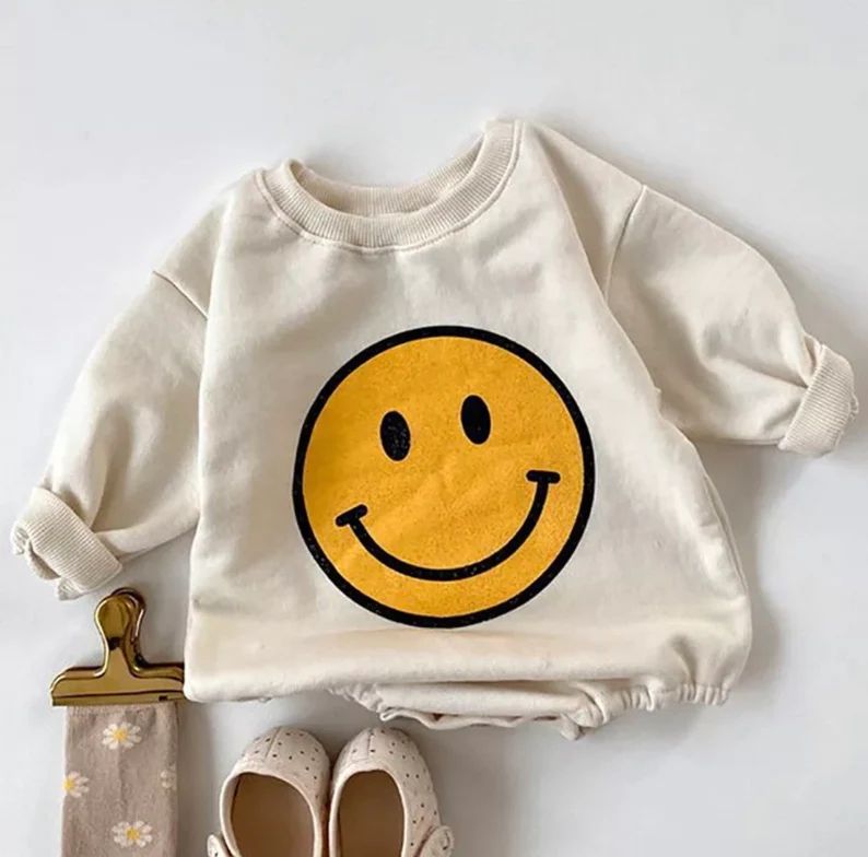 Smiley Face Bubble Romper  Unisex Baby Clothes  Trendy Baby | Etsy | Etsy (US)
