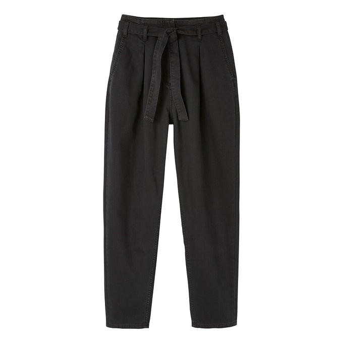 Pantalon slim taille haute, avec ceinture à nouer | La Redoute (FR)