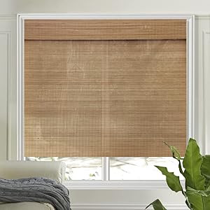 LETAU Wood Cordless Window Shades Blinds, Bamboo Light Filtering Custom Roman Shades, Pattern 8 | Amazon (US)