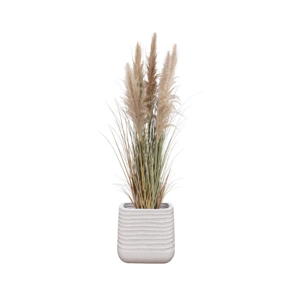 66.57'' Faux Pampas Grass Plant in Planter | Wayfair North America