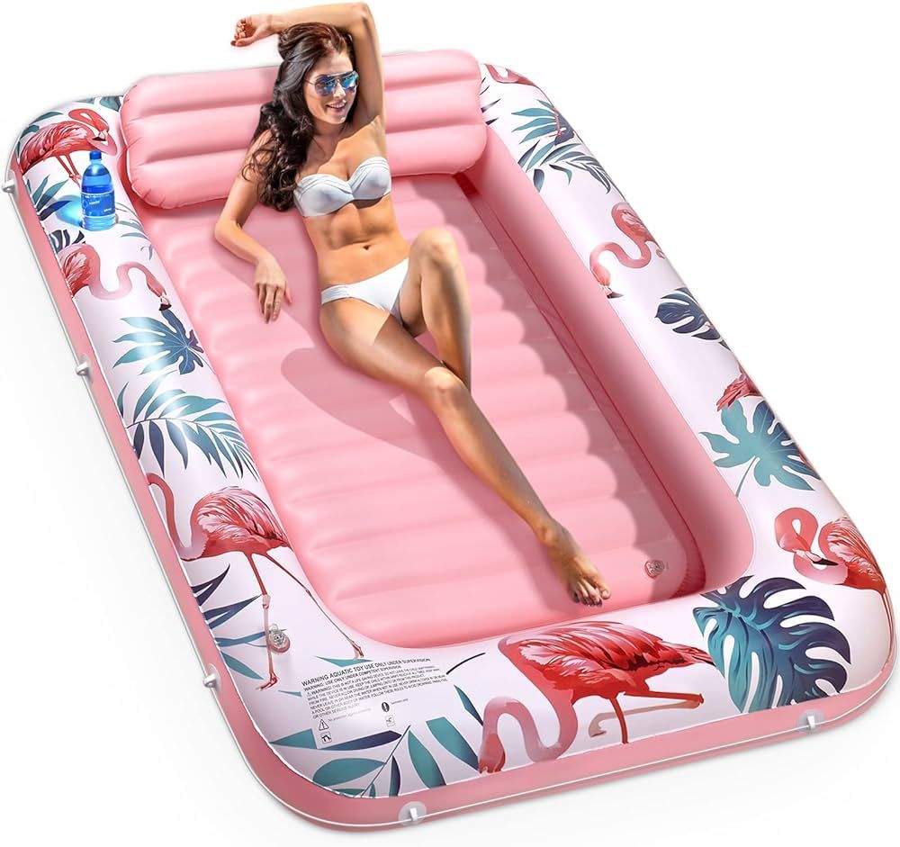 Premium Large Inflatable Tanning Pool Lounger Lake Flamingo Float Floaties for Adults - Comfortab... | Amazon (US)