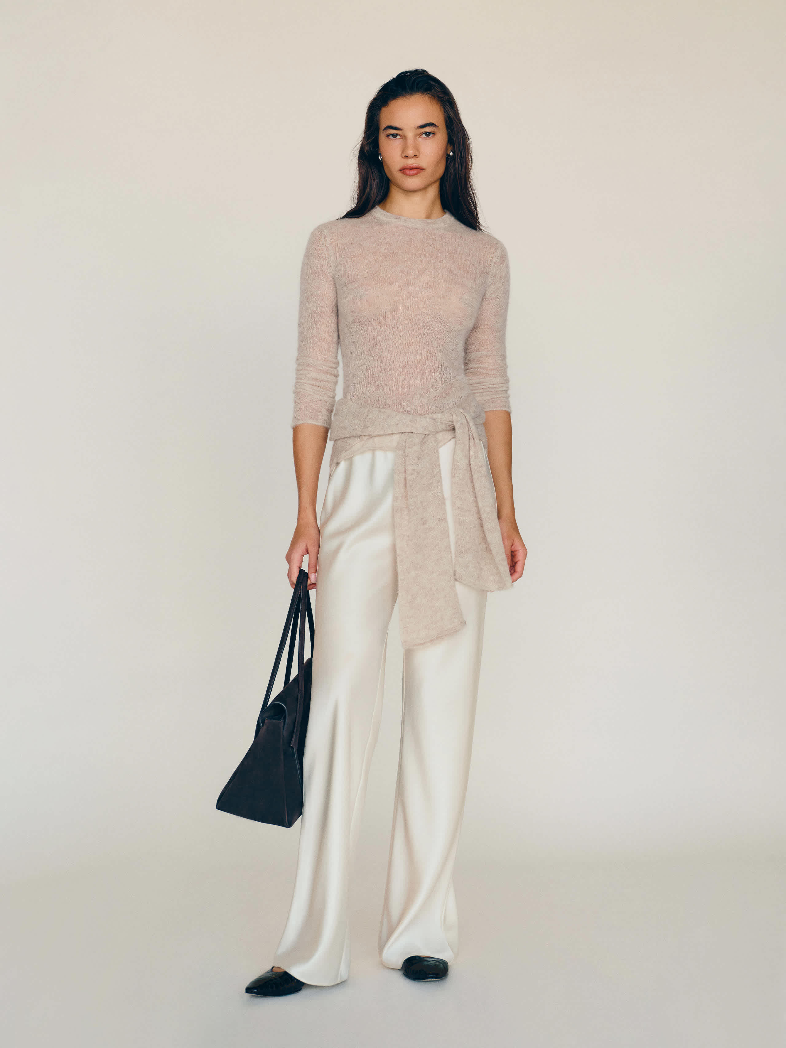 Gale Satin Mid Rise Bias Pant | Reformation (Global)