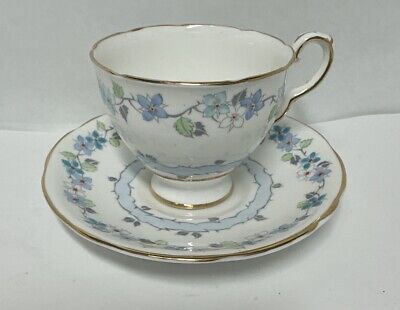 Royal Stafford Tea Cup and Saucer Blue Flowers Raised Orange Moriage Vintage  | eBay | eBay US