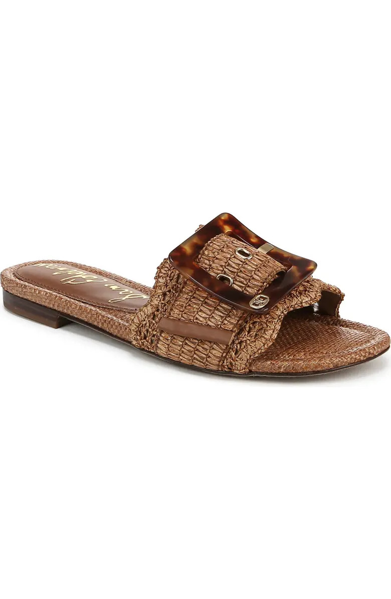 Bambi Raffia Buckle Slide Sandal (Women) | Nordstrom