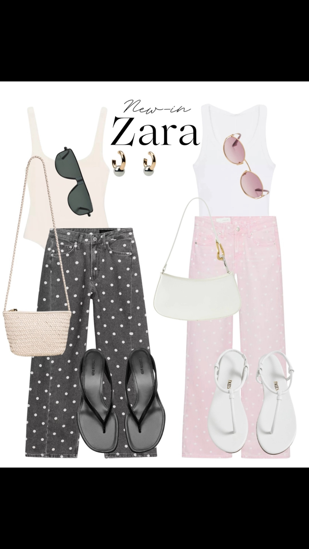 Zara viral polka dot jeans 🌸

Tags: spring outfit, white tank, white handbag, black sandals, Shopbop shield sunglasses, neutral aesthetic, capsule wardrobe, summer outfit, woven purse  

#LTKSeasonal #LTKootd #LTKgrwm
