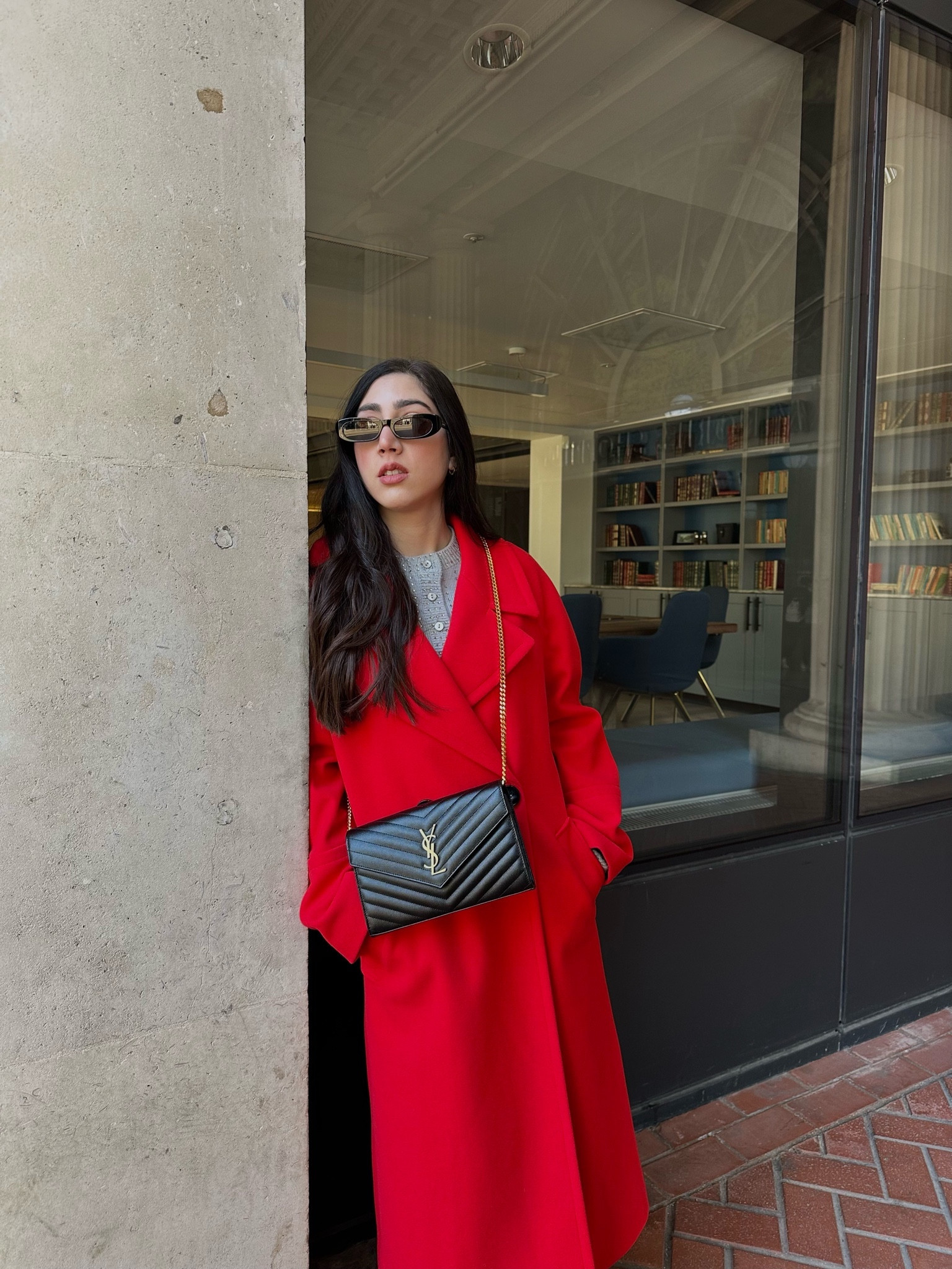 Season of red🍒
Red long coat, ysl wallet chain bag, ysl oval sunglasses, grey sparkle cardigan, grey knit, jeans

#LTKGiftGuide #LTKfindsunder100 #LTKeurope