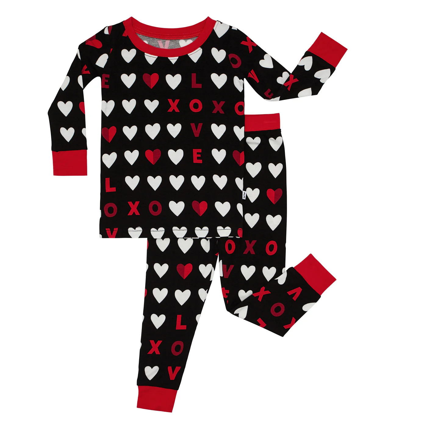 Black XOXO Two-Piece Pajama Set | Little Sleepies